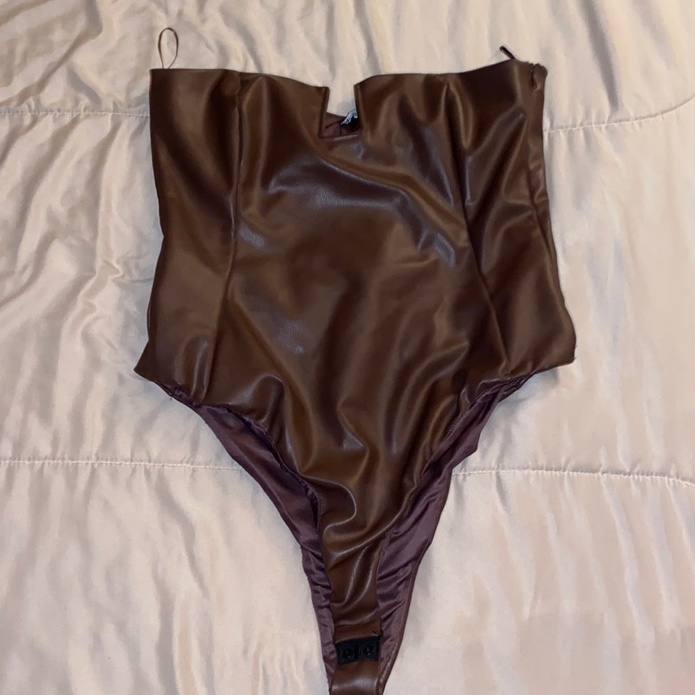 Zara Faux Leather Bodysuit